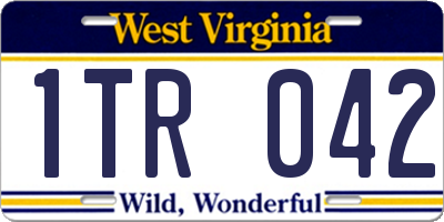 WV license plate 1TR042