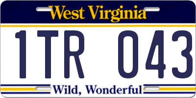 WV license plate 1TR043