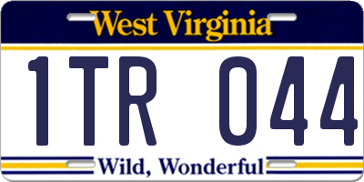 WV license plate 1TR044
