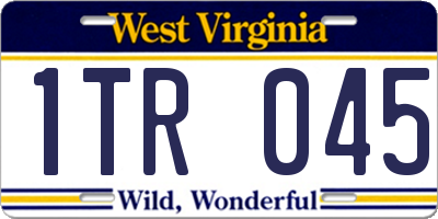 WV license plate 1TR045