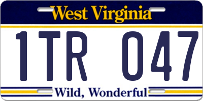 WV license plate 1TR047