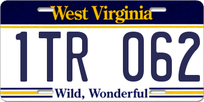 WV license plate 1TR062