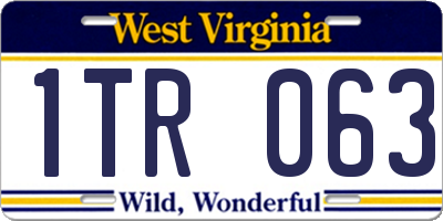 WV license plate 1TR063