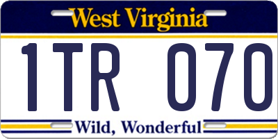 WV license plate 1TR070