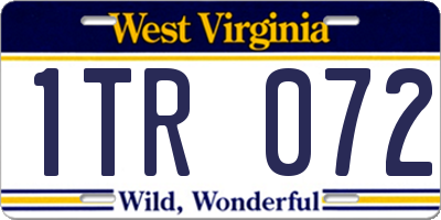 WV license plate 1TR072