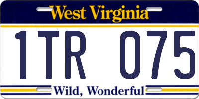 WV license plate 1TR075