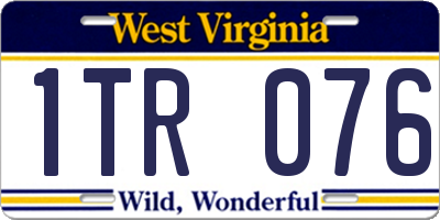 WV license plate 1TR076