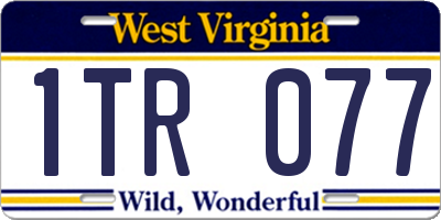 WV license plate 1TR077