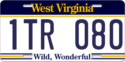 WV license plate 1TR080