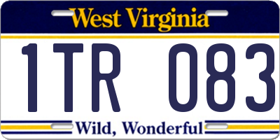 WV license plate 1TR083