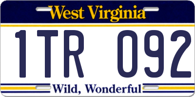 WV license plate 1TR092