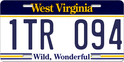 WV license plate 1TR094