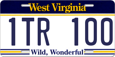 WV license plate 1TR100