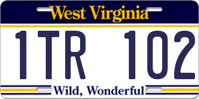 WV license plate 1TR102