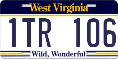 WV license plate 1TR106