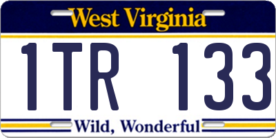 WV license plate 1TR133