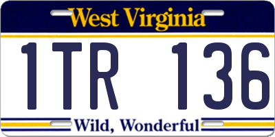 WV license plate 1TR136