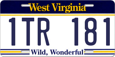 WV license plate 1TR181