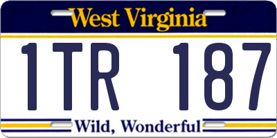 WV license plate 1TR187