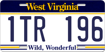 WV license plate 1TR196