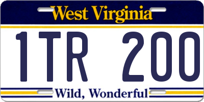WV license plate 1TR200