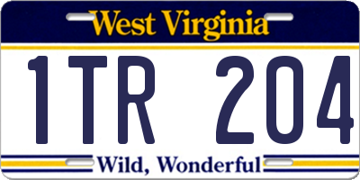 WV license plate 1TR204