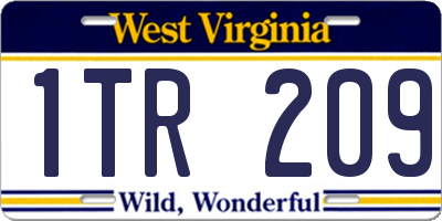 WV license plate 1TR209