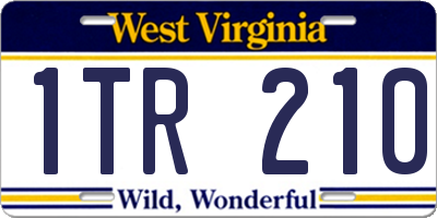 WV license plate 1TR210