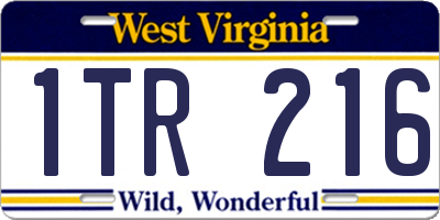 WV license plate 1TR216