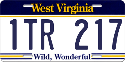 WV license plate 1TR217