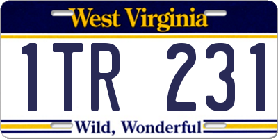 WV license plate 1TR231