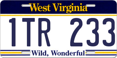 WV license plate 1TR233