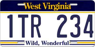 WV license plate 1TR234