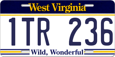 WV license plate 1TR236