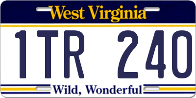 WV license plate 1TR240