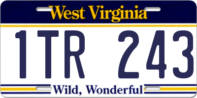 WV license plate 1TR243