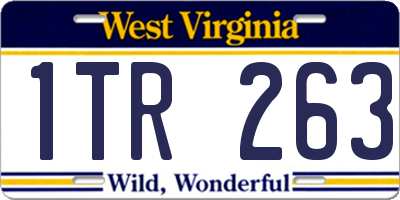 WV license plate 1TR263