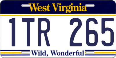 WV license plate 1TR265
