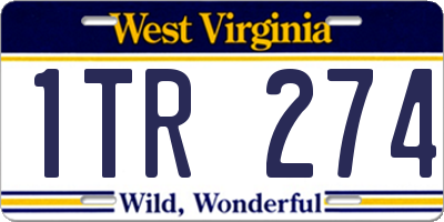 WV license plate 1TR274