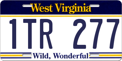 WV license plate 1TR277