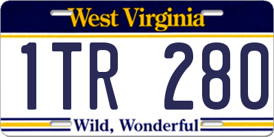 WV license plate 1TR280