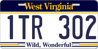 WV license plate 1TR302