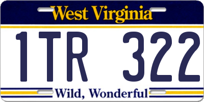 WV license plate 1TR322