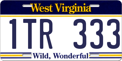 WV license plate 1TR333