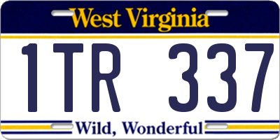 WV license plate 1TR337