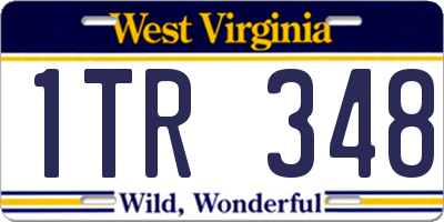 WV license plate 1TR348