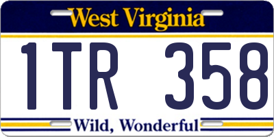 WV license plate 1TR358