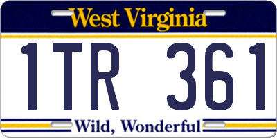 WV license plate 1TR361