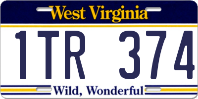 WV license plate 1TR374