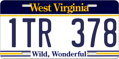 WV license plate 1TR378
